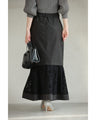 Mermaid-line long skirt with flared lace