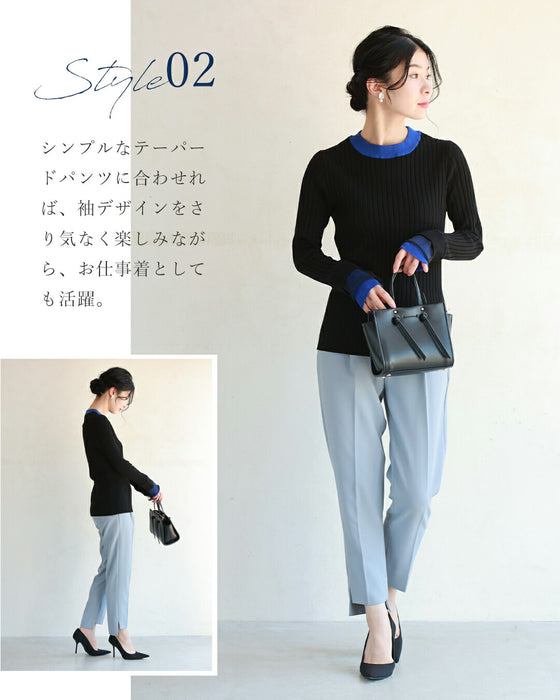 着ぶくれ知らず 重ね着風ニット