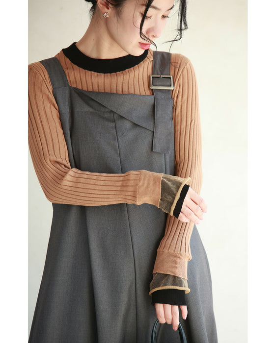 着ぶくれ知らず 重ね着風ニット