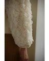 Rose bouquet sleeve knit top