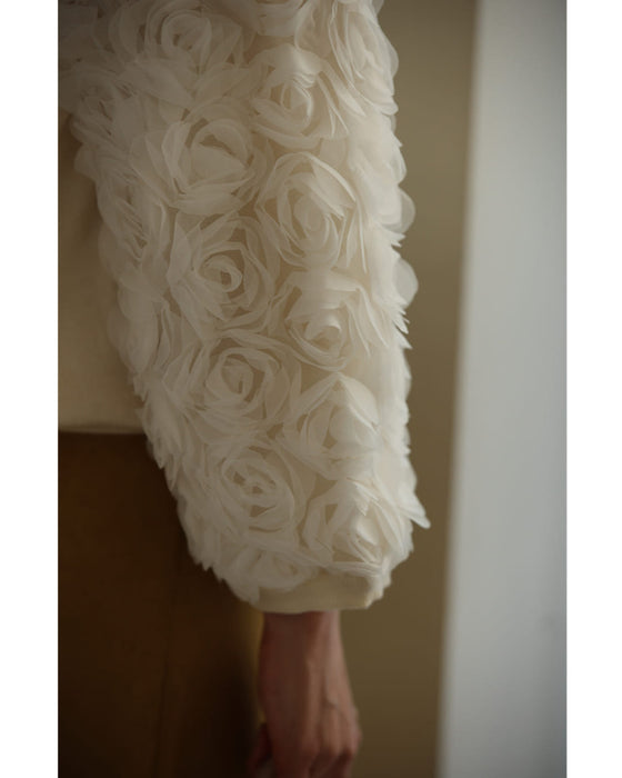 バラのブーケスリーブニットカットソートップス