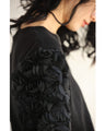 Rose bouquet sleeve knit top