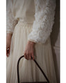 Rose bouquet sleeve knit top