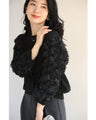 Rose bouquet sleeve knit top