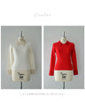 A fluffy knit top with finely sparkling sequins and fluffy collar and sleeves
