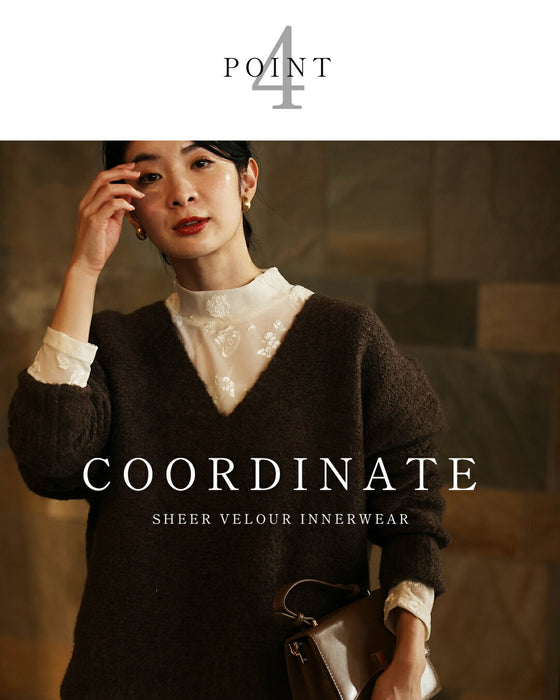 ベロア調の花浮かぶ 上品シアーインナー