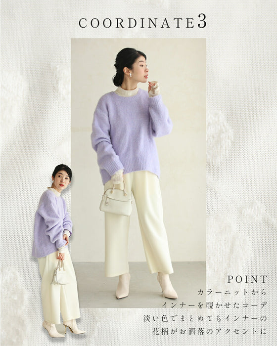 ベロア調の花浮かぶ 上品シアーインナー