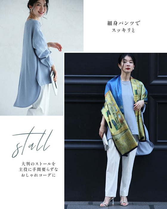 重ね着まで楽しめる 新 ロンT調 ロングブラウス