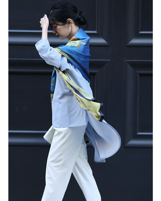 重ね着まで楽しめる 新 ロンT調 ロングブラウス