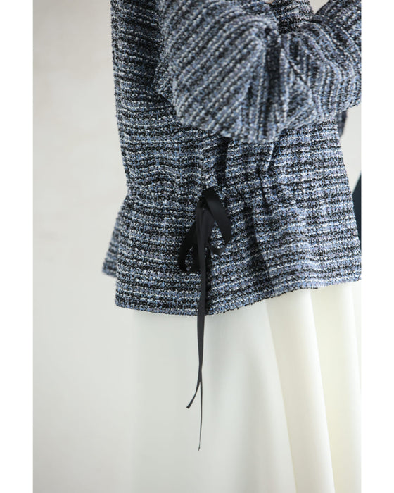 1日着ても疲れない。柔らかツイードノーカラージャケット