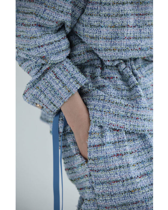 1日穿いても疲れない。柔らかツイードワイドパンツ