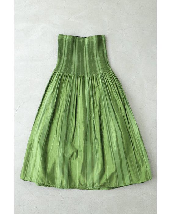 印象変わるチェックとストライプのリバーシブルミディアムスカート