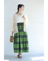 印象変わるチェックとストライプのリバーシブルミディアムスカート