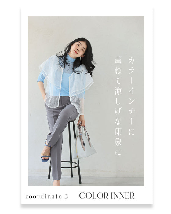 (手持ち服に)重ねて華やぐ 大人のヴェールブラウス