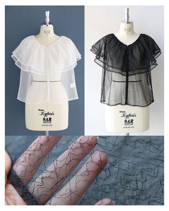 (手持ち服に)重ねて華やぐ 大人のヴェールブラウス