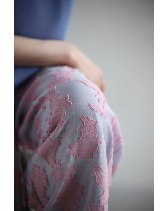 ときめき春色ジャガードワイドパンツ