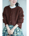 季節のムード高める深みカラーふわふわカーディガン