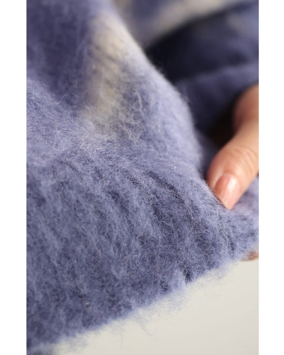 揺らめくリボン柄の起毛ニットプルオーバートップス