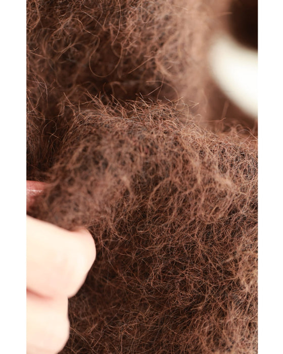 もっちりふわふわモヘア風ニットプルオーバートップス