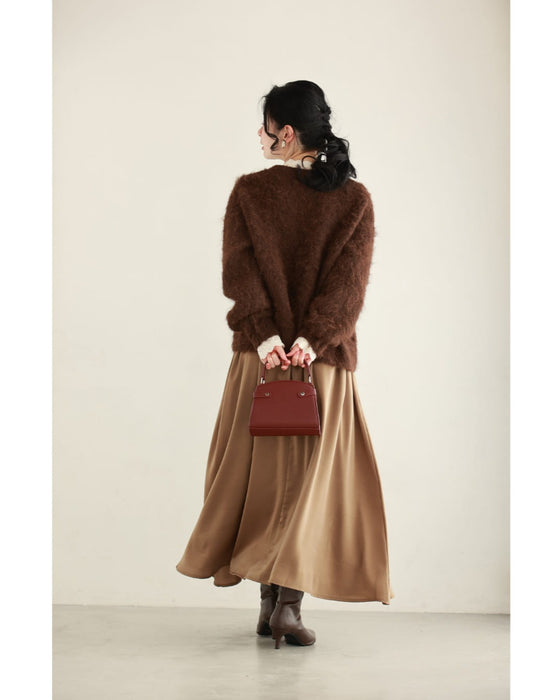 もっちりふわふわモヘア風ニットプルオーバートップス