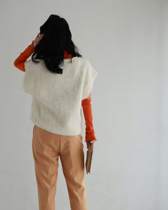 ふわっふわ モヘア風 ニットベスト