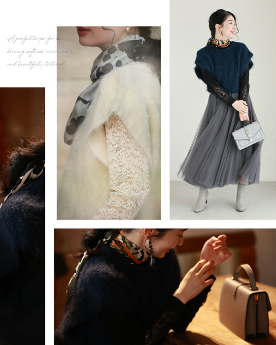 ふわっふわ モヘア風 ニットベスト