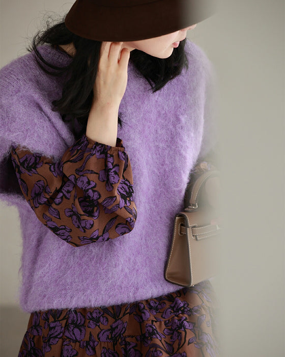 ふわっふわ モヘア風 ニットベスト