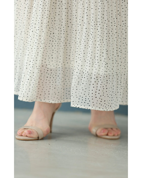 ふんわりシフォンのプチドットロングスカート