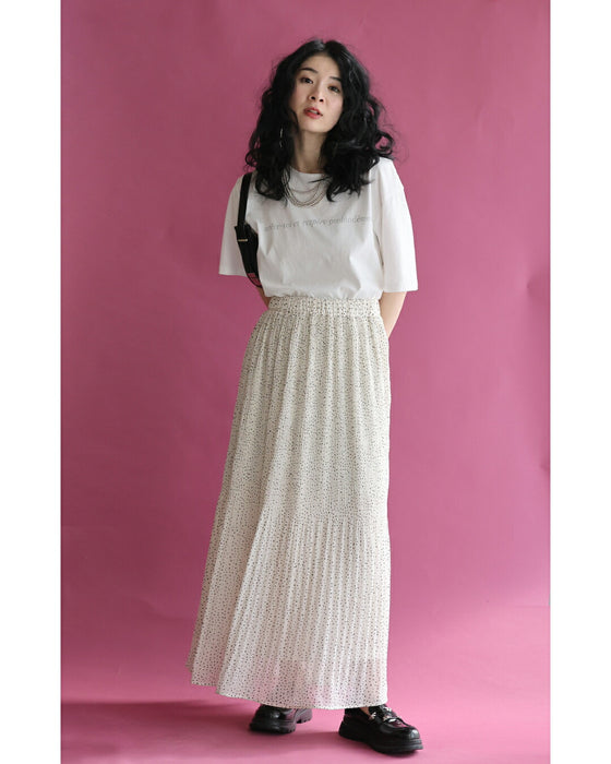 ふんわりシフォンのプチドットロングスカート