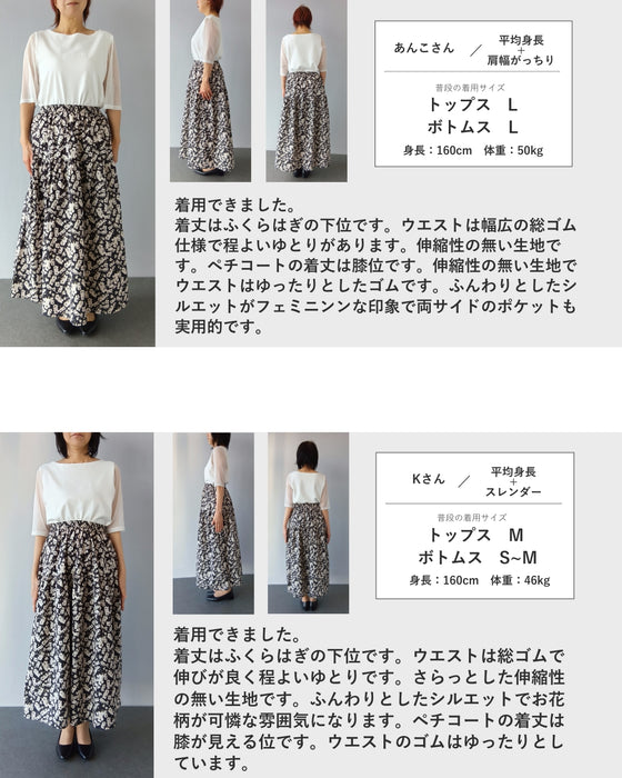 咲き誇る小花柄ロングスカート（インナー付き）