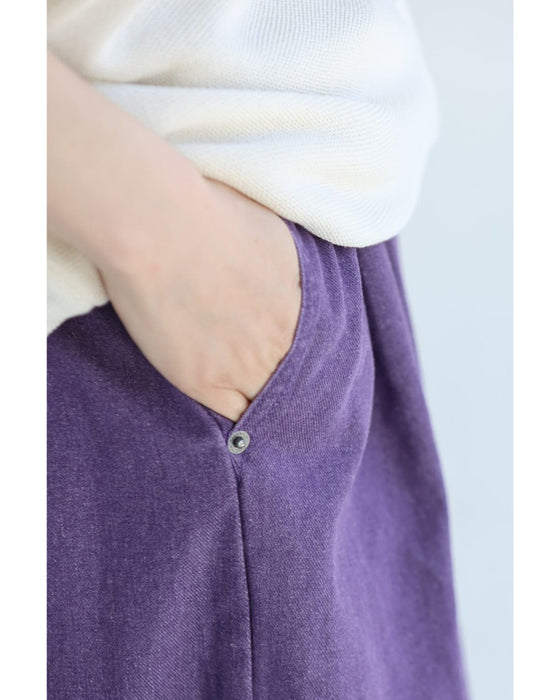 たっぷりワイドなカラーデニムパンツ