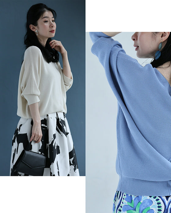 上半身の丸さを丸っとカバー ゆるニットカーディガン