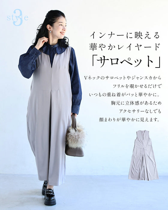 デニム見え。柔らかブラウス