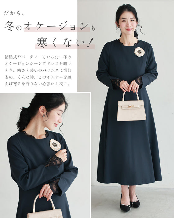 Warm fleece floral lace innerwear