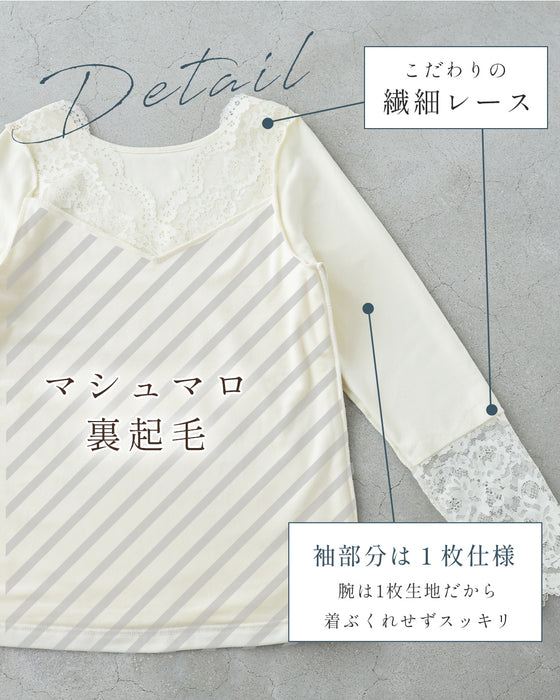 Warm fleece floral lace innerwear