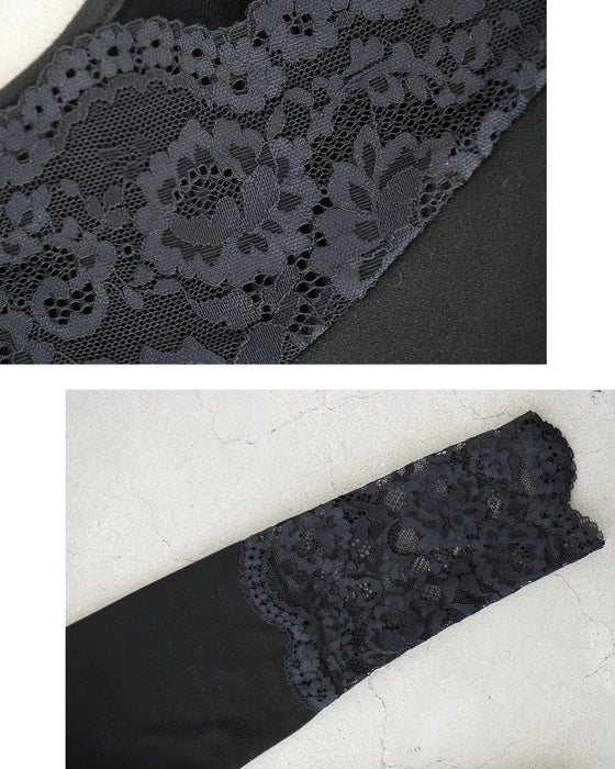 Warm fleece floral lace innerwear