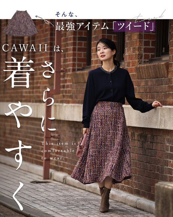 A soft tweed skirt that you can wear casually