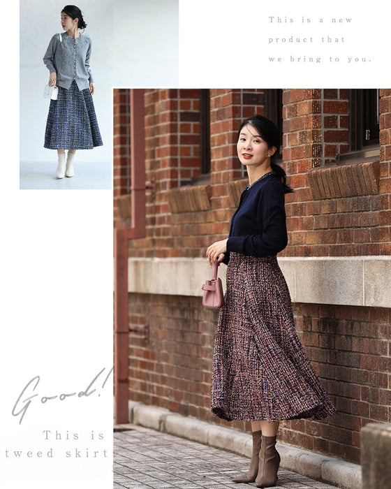 A soft tweed skirt that you can wear casually