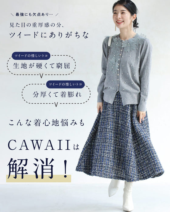 A soft tweed skirt that you can wear casually