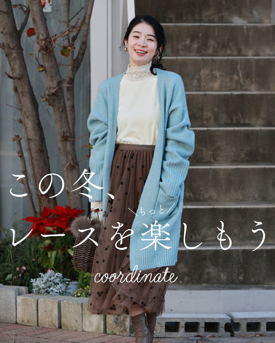 ベロア×レース 寒さも抜け感も我慢しない インナー