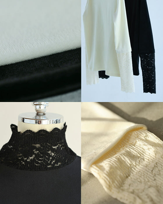 ベロア×レース 寒さも抜け感も我慢しない インナー