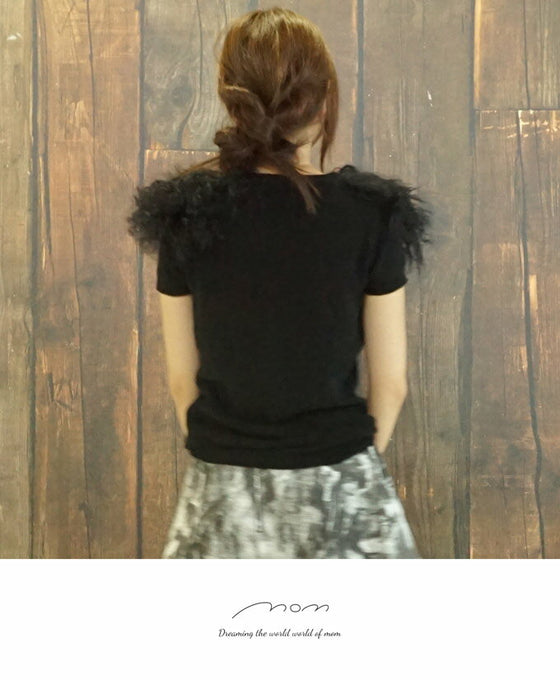 【アウトレット返品交換不可】フェイクファーの半袖ニットでお洒落コーデを