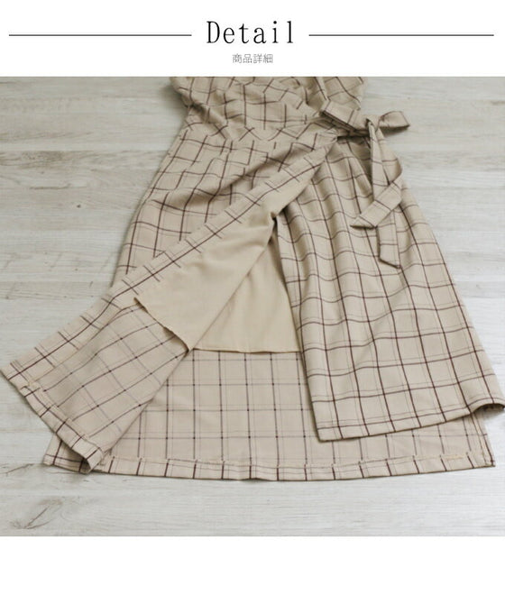 【アウトレット返品交換不可】きれいめチェックのキャミワンピース