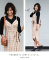 【アウトレット返品交換不可】きれいめチェックのキャミワンピース