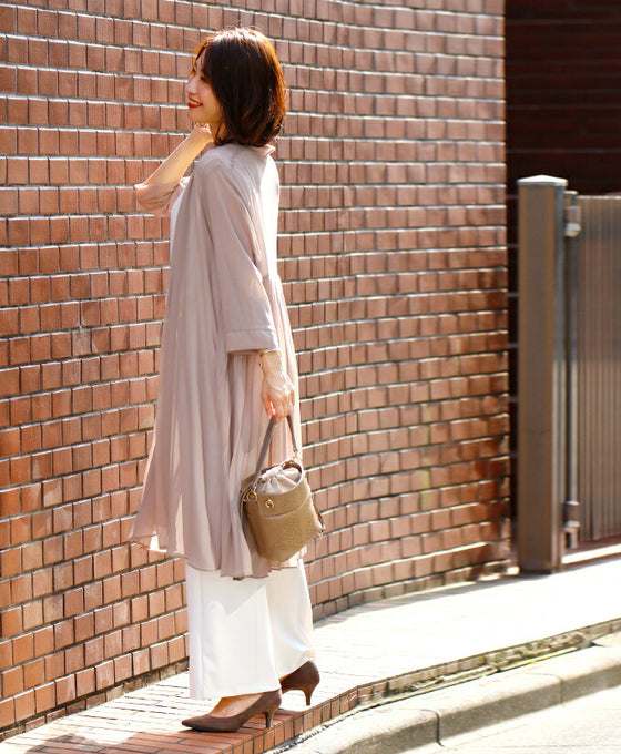 【アウトレット返品交換不可】理想の「透け感」二の腕隠しの夏の涼カーデ