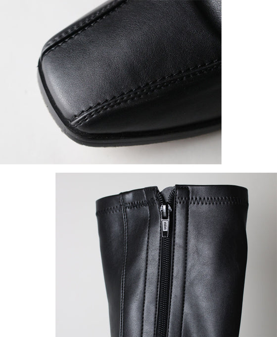 【セール商品返品交換不可】スクエアトゥで美脚見せが叶うロングブーツ