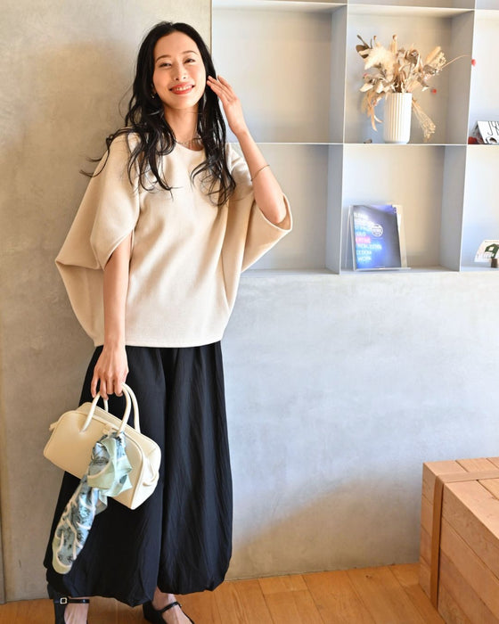 重ね着もステキ！さりげな体型カバードルマントップス