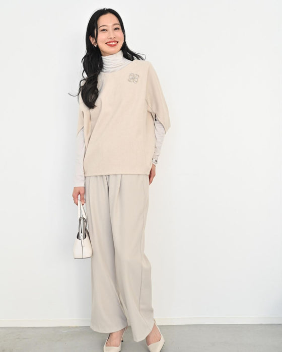 重ね着もステキ！さりげな体型カバードルマントップス