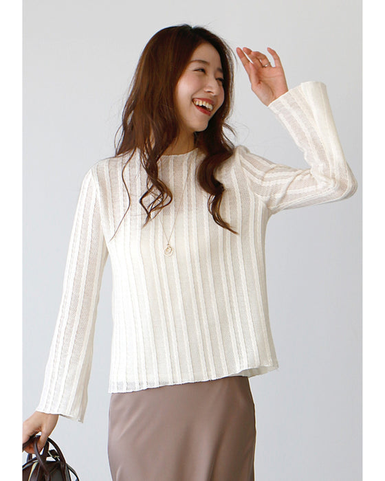 A sheer layered top that looks great with just one item!