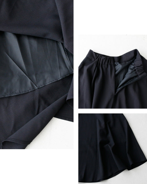 きちんとシーンで活躍!たっぷりドレープエレガントフレアスカート